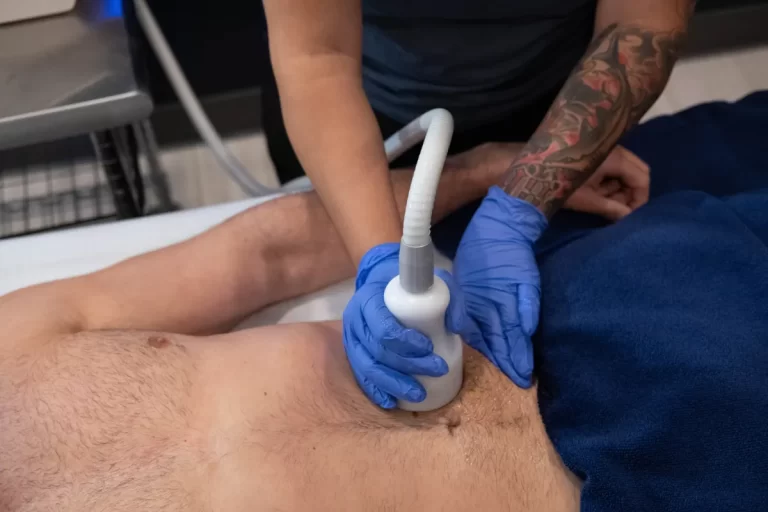 A man receiving a CryoToning service at Restore South Mt Pleasant